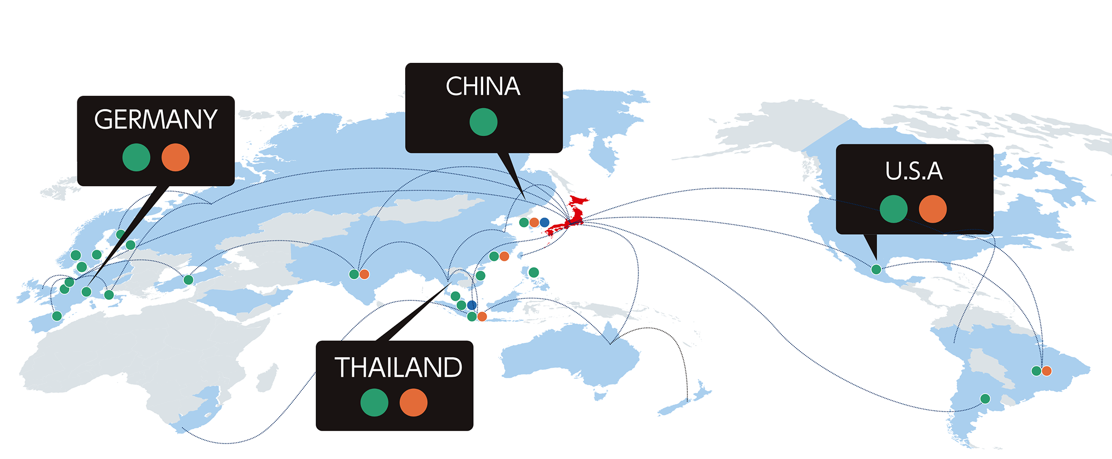 拠点、グループ会社分布図